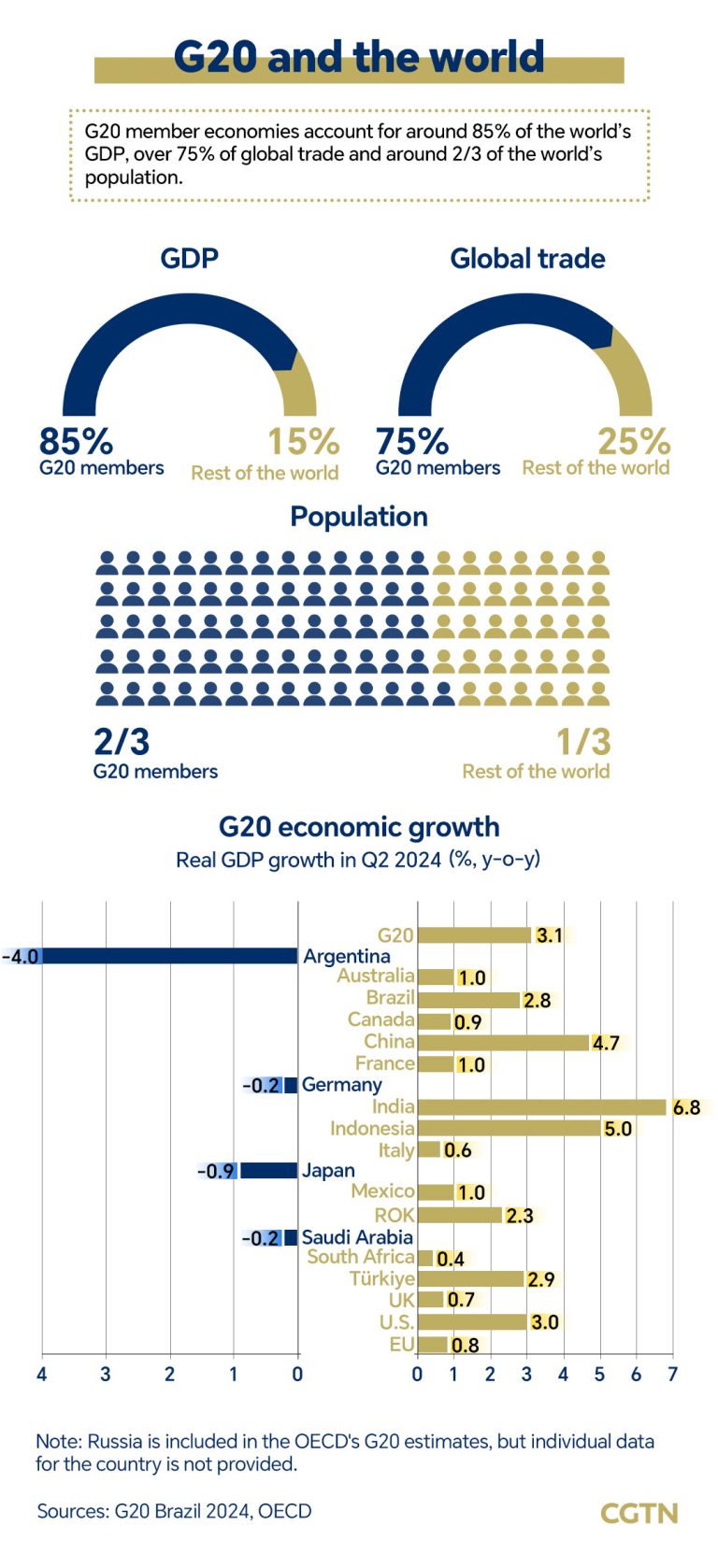 Graphiques : la position du G20 dans le monde