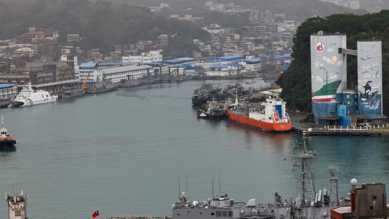 Two US military ships in transit in the Taiwan Strait