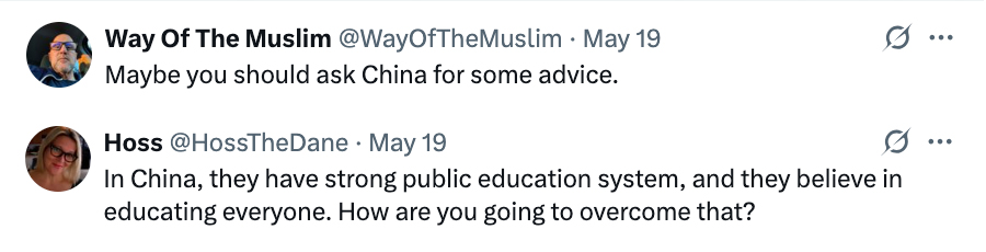 Captures d'écran des commentaires sous le post de Vivek Ramaswamy sur X / CGTN