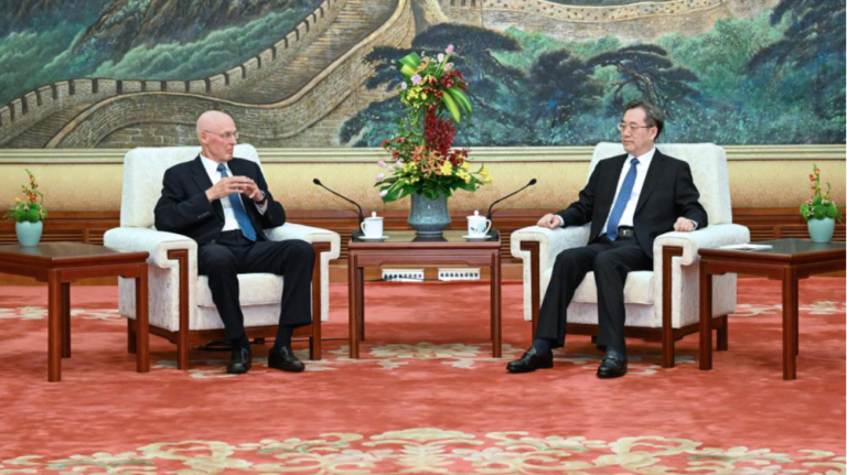 Le vice-premier ministre chinois rencontre l&rsquo;ancien secrétaire aux États-Unis du Trésor