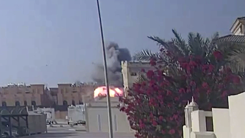 Des images de sécurité capturent le moment où une grève israélienne ciblant les dirigeants du Hamas frappe Doha, Qatar, 9 septembre 2025. / VCG