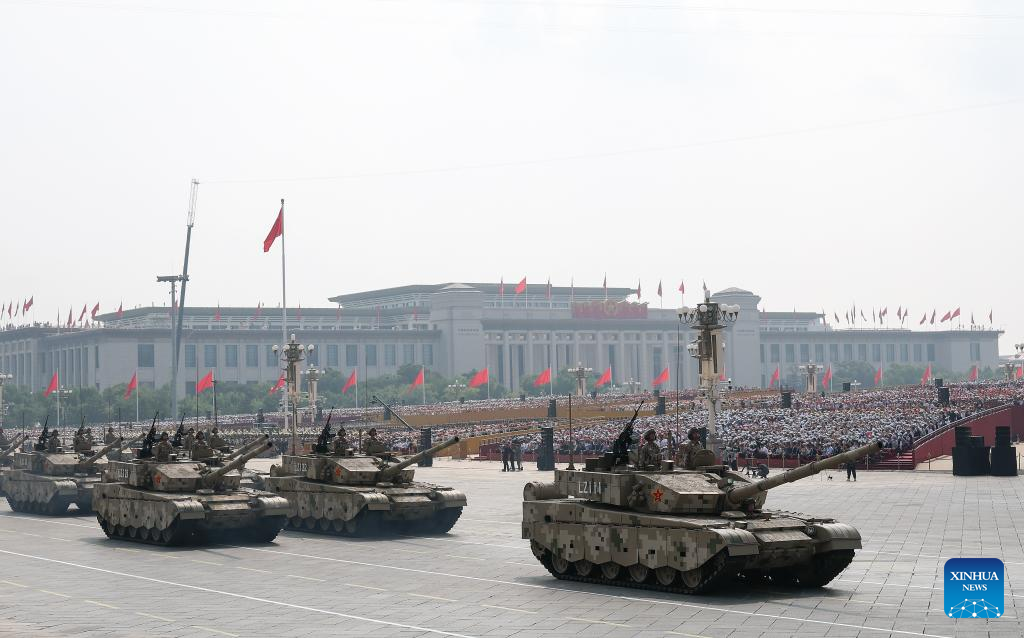 Une formation d'assaut au sol participe au défilé, le 3 septembre 2025. / Xinhua