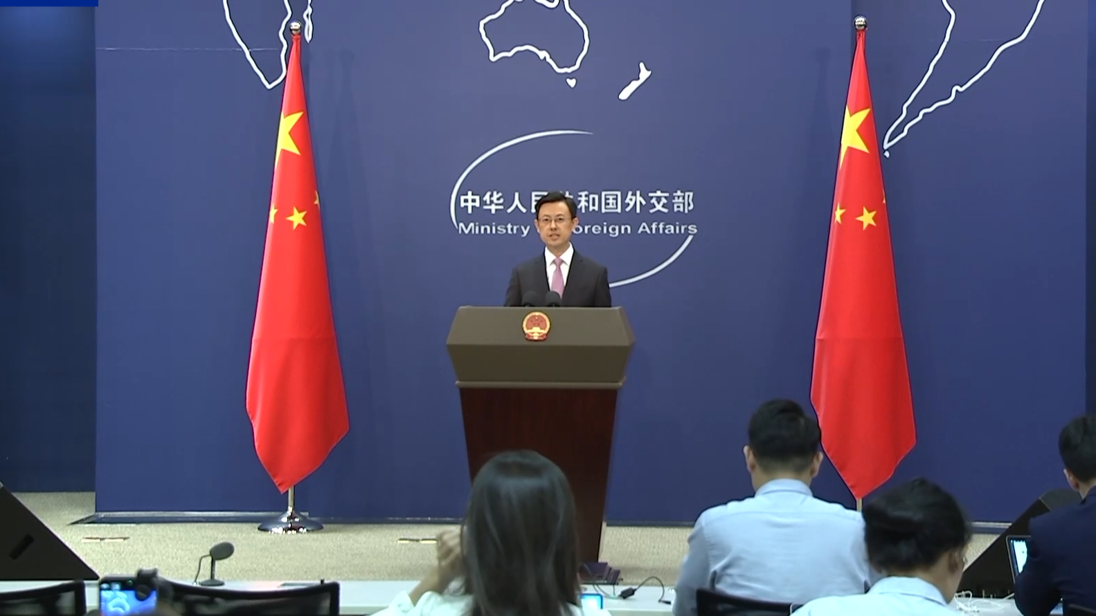 Le porte-parole du ministère chinois des Affaires étrangères, Guo Jiakun, s'exprime lors d'un point de presse régulier à Pékin, Chine, 29 septembre 2025. / CMG