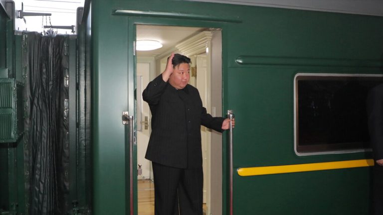 The train with Kim Jong-un on board entered China