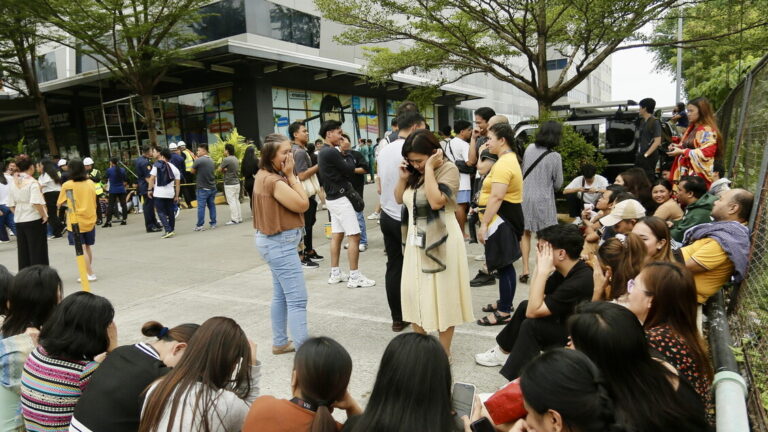 Night outdoors in the Philippines after double earthquake