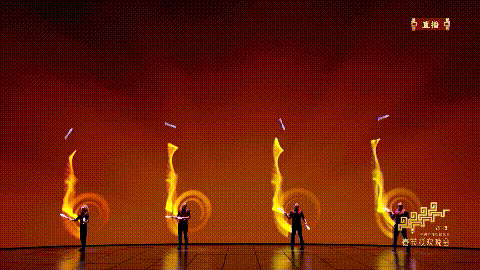 Des artistes autrichiens lancent des massues de jonglerie lors du gala./CMG