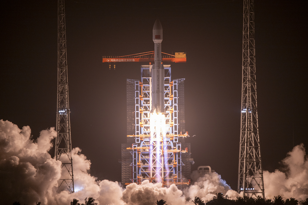 La Chine lance un groupe de satellites Internet depuis le site de lancement de vaisseaux spatiaux commerciaux de Hainan, dans la province de Hainan, dans le sud de la Chine, le 13 mars 2026. /VCG