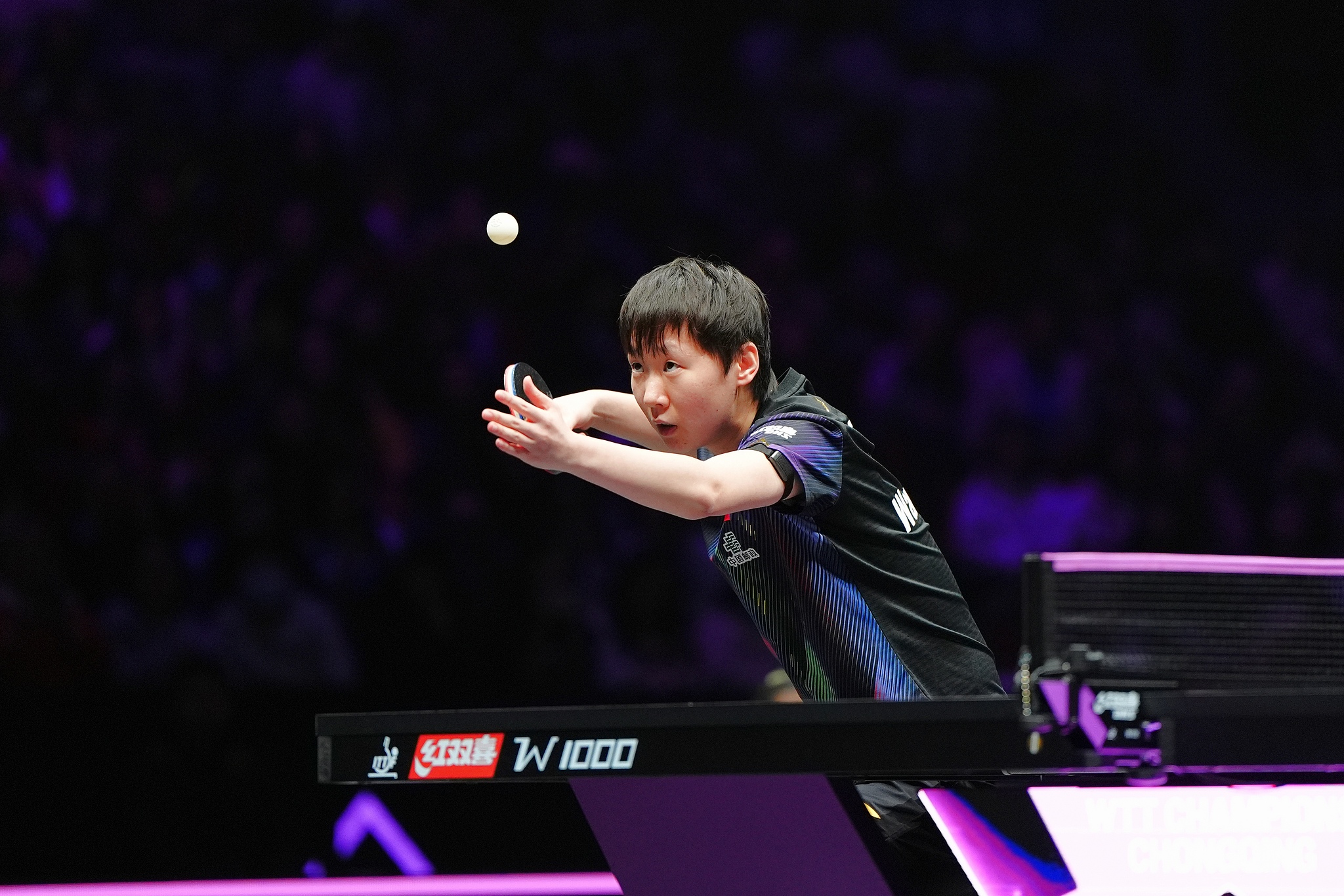 Wang Manyu, de Chine, en simple féminin aux Championnats WTT 2026 de Chongqing, en Chine, le 10 mars 2026. /VCG