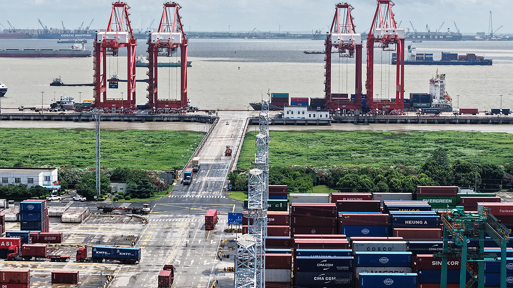 Un port de la municipalité de Shanghai, dans l'est de la Chine. /VCG