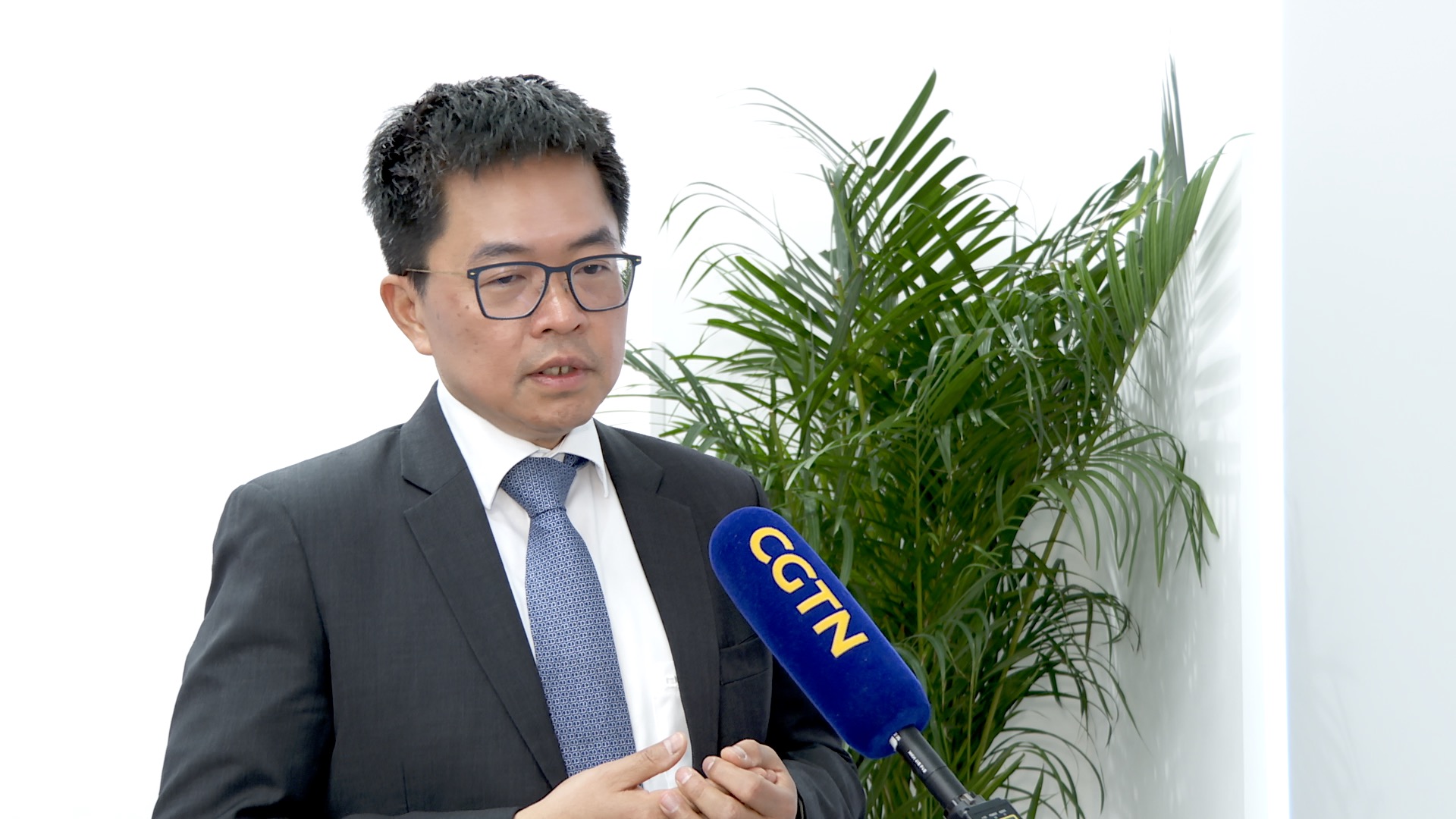 Haryono Lim, président de Mega Projects Asia chez BASF, s'entretient avec CGTN le 26 mars 2026. /CGTN