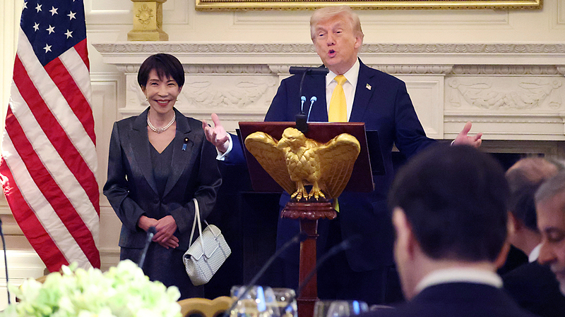 Le Premier ministre japonais Sanae Takaichi assiste à un dîner-réception offert par le président américain Donald Trump après leur rencontre à la Maison Blanche à Washington, DC, aux États-Unis, le 19 mars 2026. /CFP