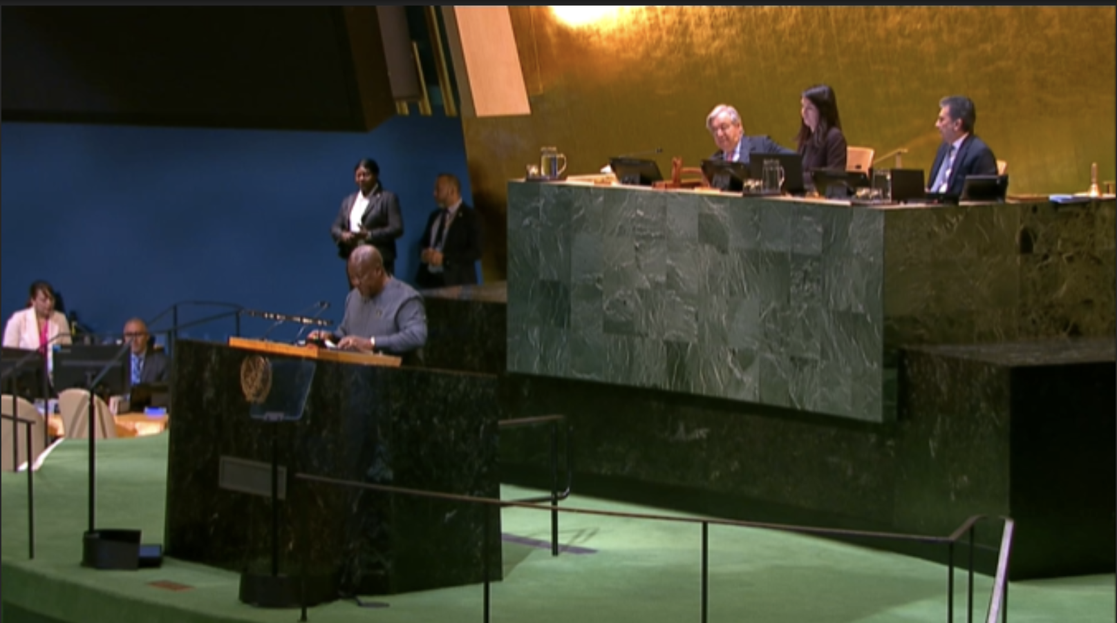 Le président du Ghana, John Mahama, s'exprime à l'Assemblée générale des Nations Unies, le 25 mars 2026. /ONU