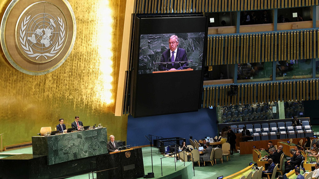 Le secrétaire général de l'ONU, Antonio Guterres, s'exprime lors de la 11e Conférence d'examen du Traité sur la non-prolifération des armes nucléaires au siège des Nations Unies à New York, aux États-Unis, le 27 avril 2026. /VCG