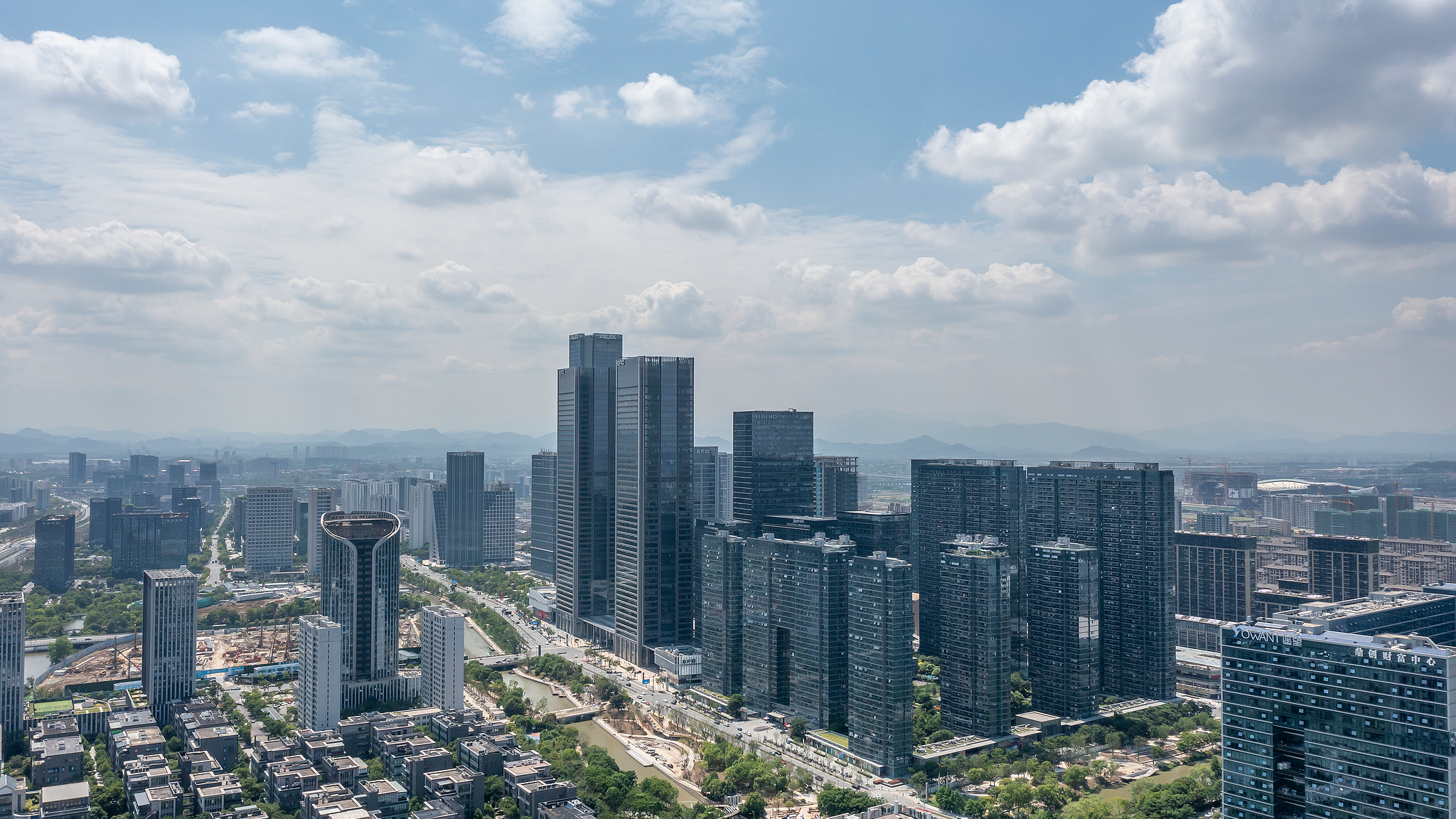 Photo d’archives du CBD de Hangzhou Future Sci-Tech City. /VCG