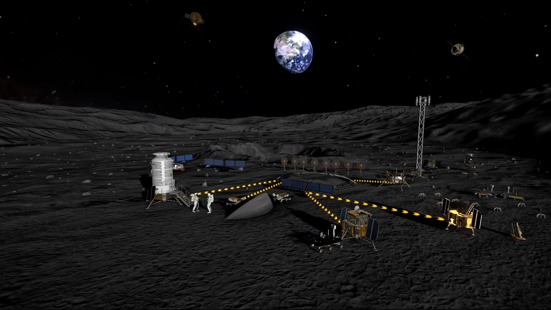 Une illustration de la Station internationale de recherche lunaire. /CMG