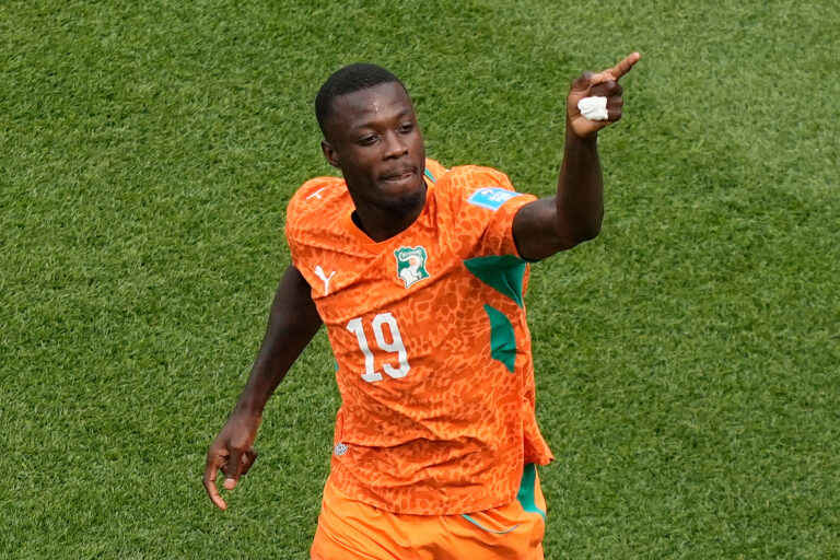 Nicolas Pepe de Côte d'Ivoire célèbre après avoir marqué le premier but lors du match du Groupe E de la Coupe du monde entre Curaçao et la Côte d'Ivoire à Philadelphie, le 25 juin 2026. /VCG