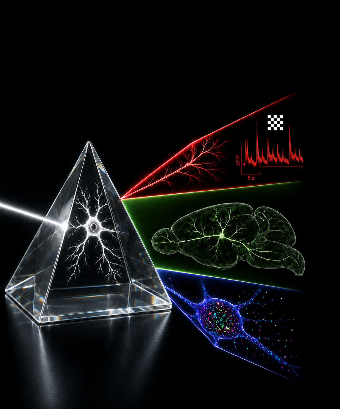 Une illustration montrant comment les chercheurs mesurent simultanément la fonction, la morphologie et l’expression génétique d’un neurone. /via la GMA