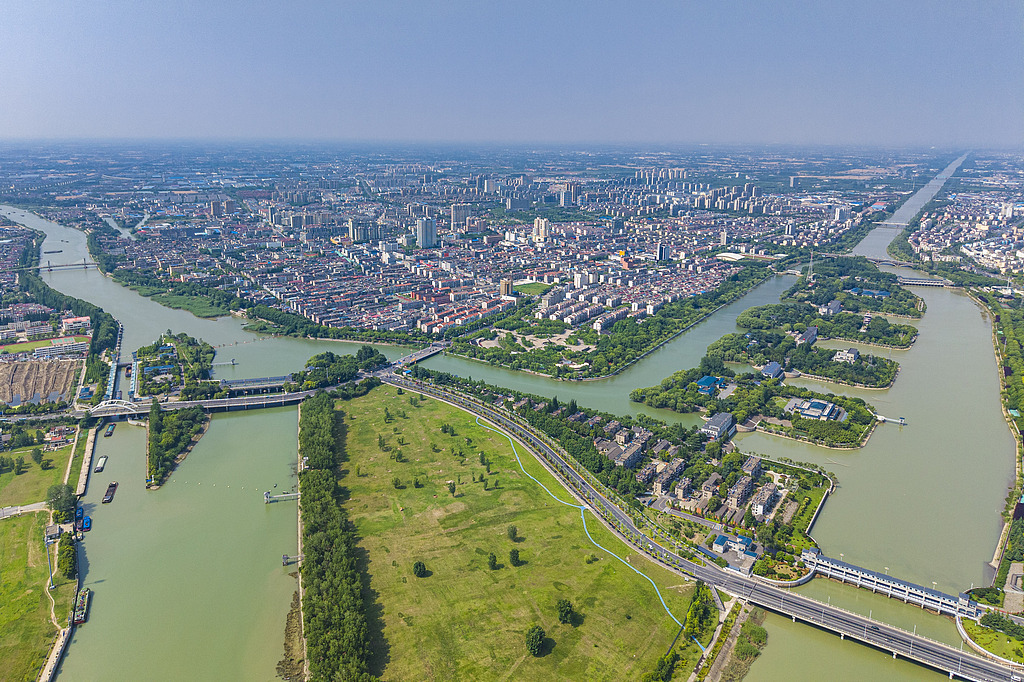 Le centre de conservation de l'eau de Jiangdu à Yangzhou, dans la province du Jiangsu (est de la Chine), le 4 juin 2026. /VCG