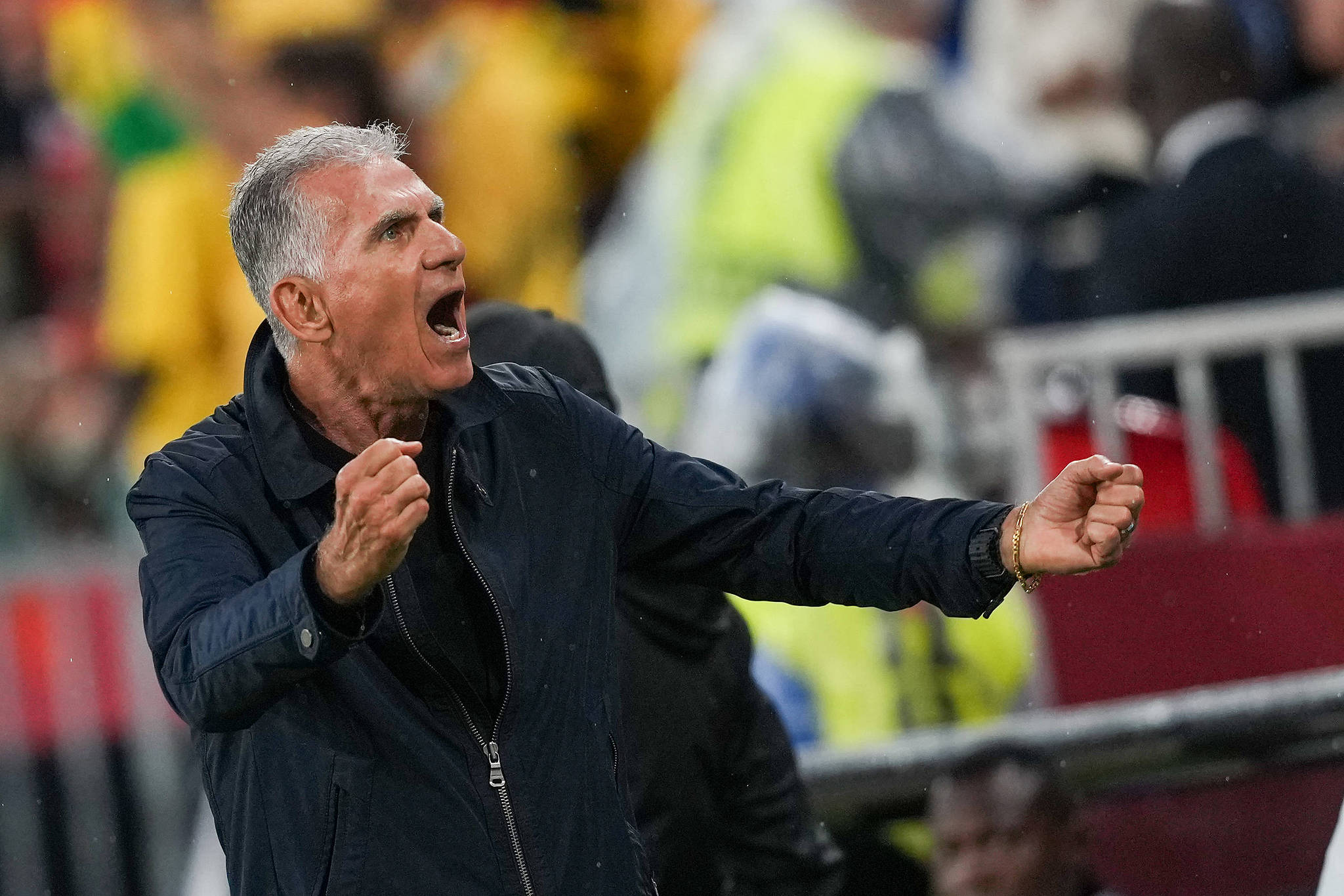 Carlos Queiroz, entraîneur du Ghana, célèbre après que son équipe ait marqué un but lors du match du groupe L de la Coupe du monde entre le Ghana et le Panama au stade de Toronto, à Toronto, Canada, le 17 juin 2026. /VCG