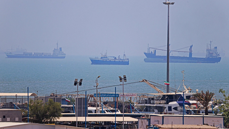 Navires ancrés à Bandar Abbas le long du détroit d'Ormuz, le 18 juin 2026. /VCG