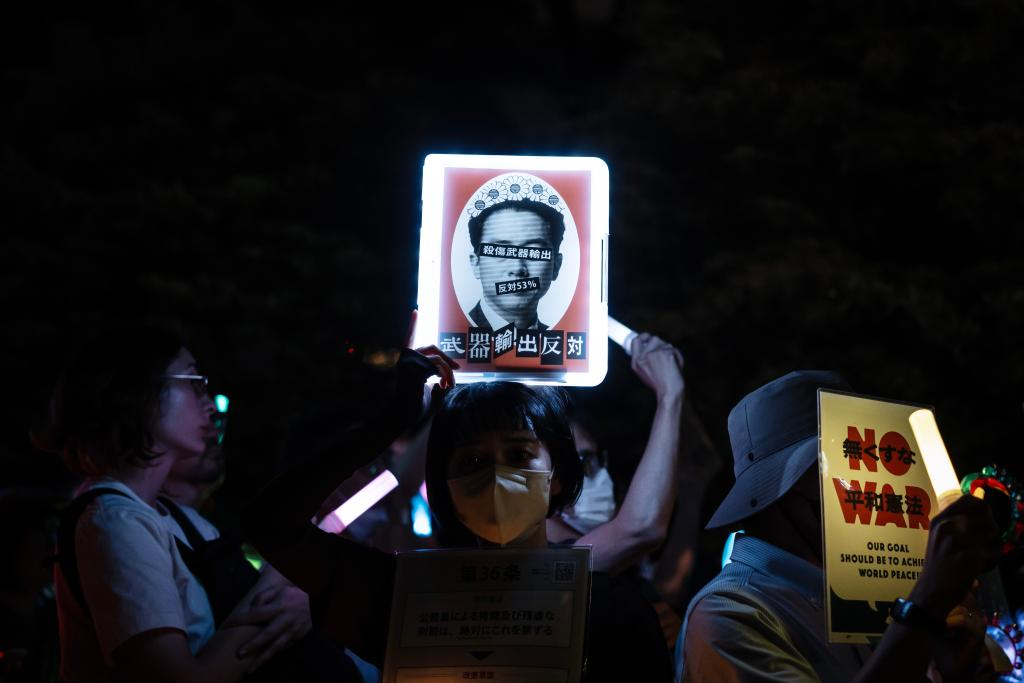 Des personnes brandissant des pancartes assistent à un rassemblement de protestation devant le bâtiment de la Diète nationale à Tokyo, au Japon, le 29 mai 2026. /Xinhua