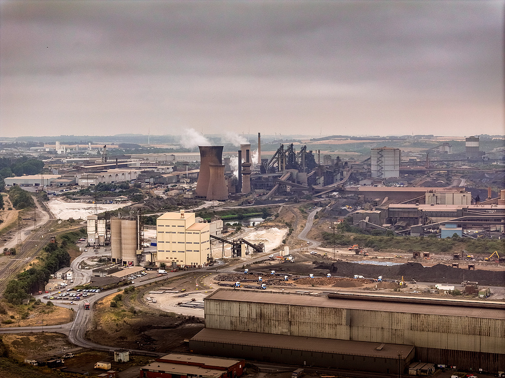 Une vue aérienne des travaux de Scunthorpe de British Steel à Scunthorpe, Angleterre, Royaume-Uni, le 16 juillet 2026. /VCG
