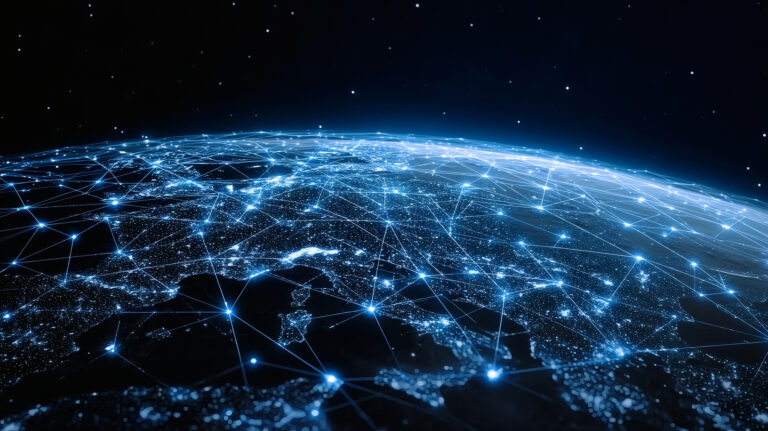 Une illustration générée par l'IA de la carte de connexion au réseau mondial. /VCG