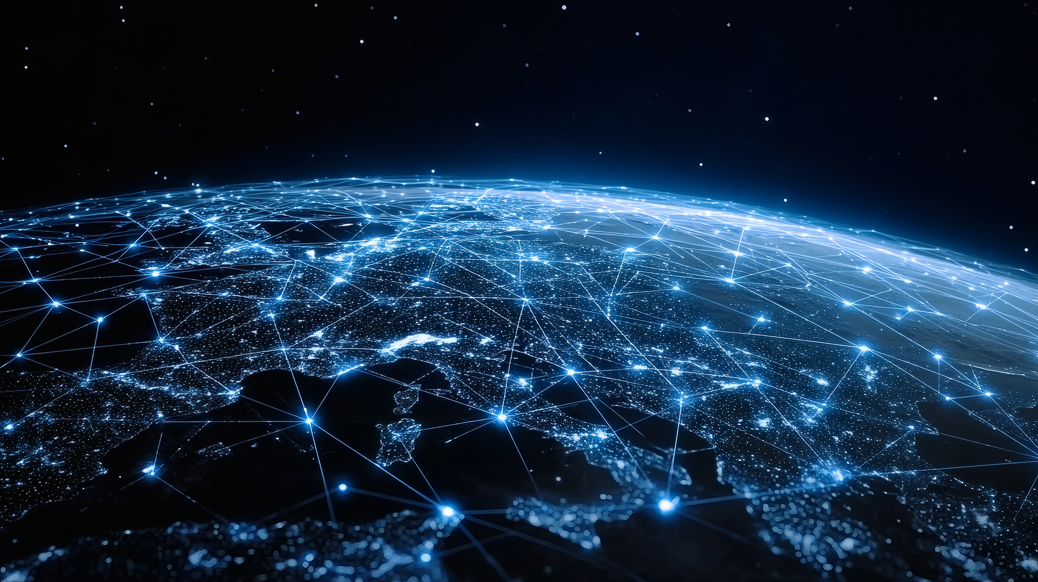 Une illustration générée par l'IA de la carte de connexion au réseau mondial. /VCG
