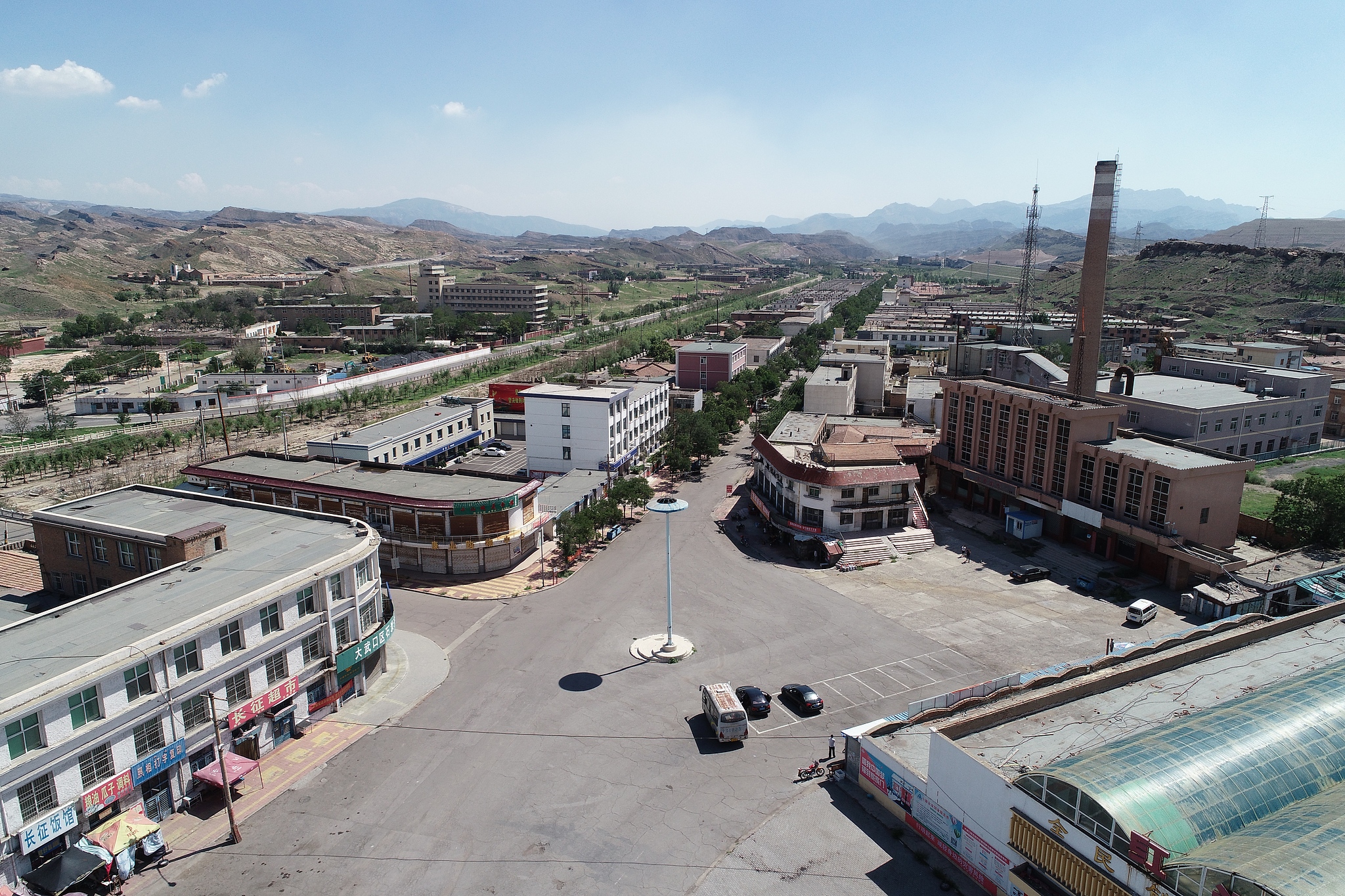Une photo d'archive montre la ville de Shitanjing dans la ville de Shizuishan, dans la région autonome du Ningxia Hui, dans le nord-ouest de la Chine. /VCG