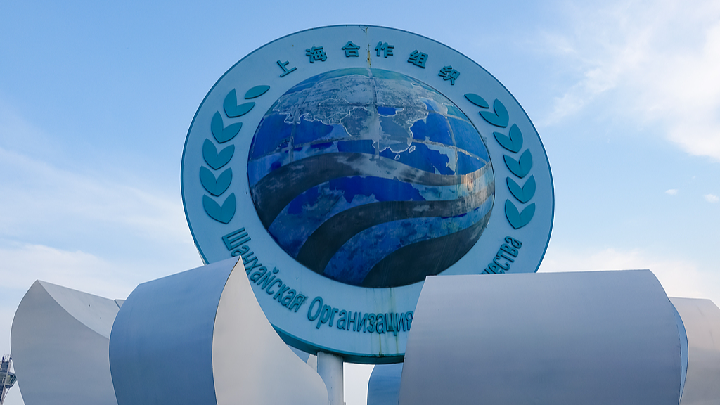 Une photo d’archive du logo de l’Organisation de coopération de Shanghai. /VCG