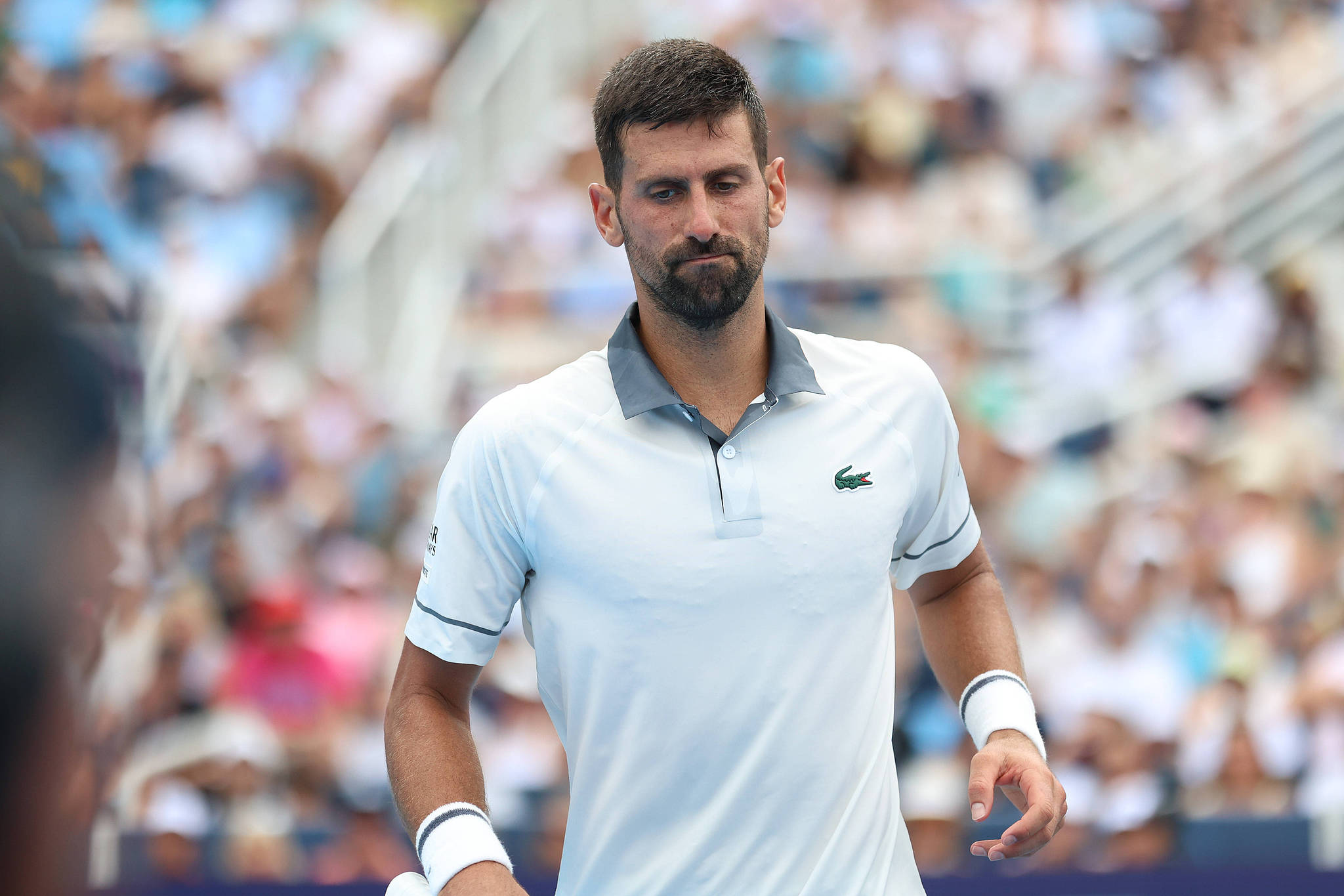 Novak Djokovic, de Serbie, est vu lors de la cinquième journée de l'Open de Cincinnati au Lindner Family Tennis Center dans l'Ohio, aux États-Unis, le 15 août 2026. /VCG