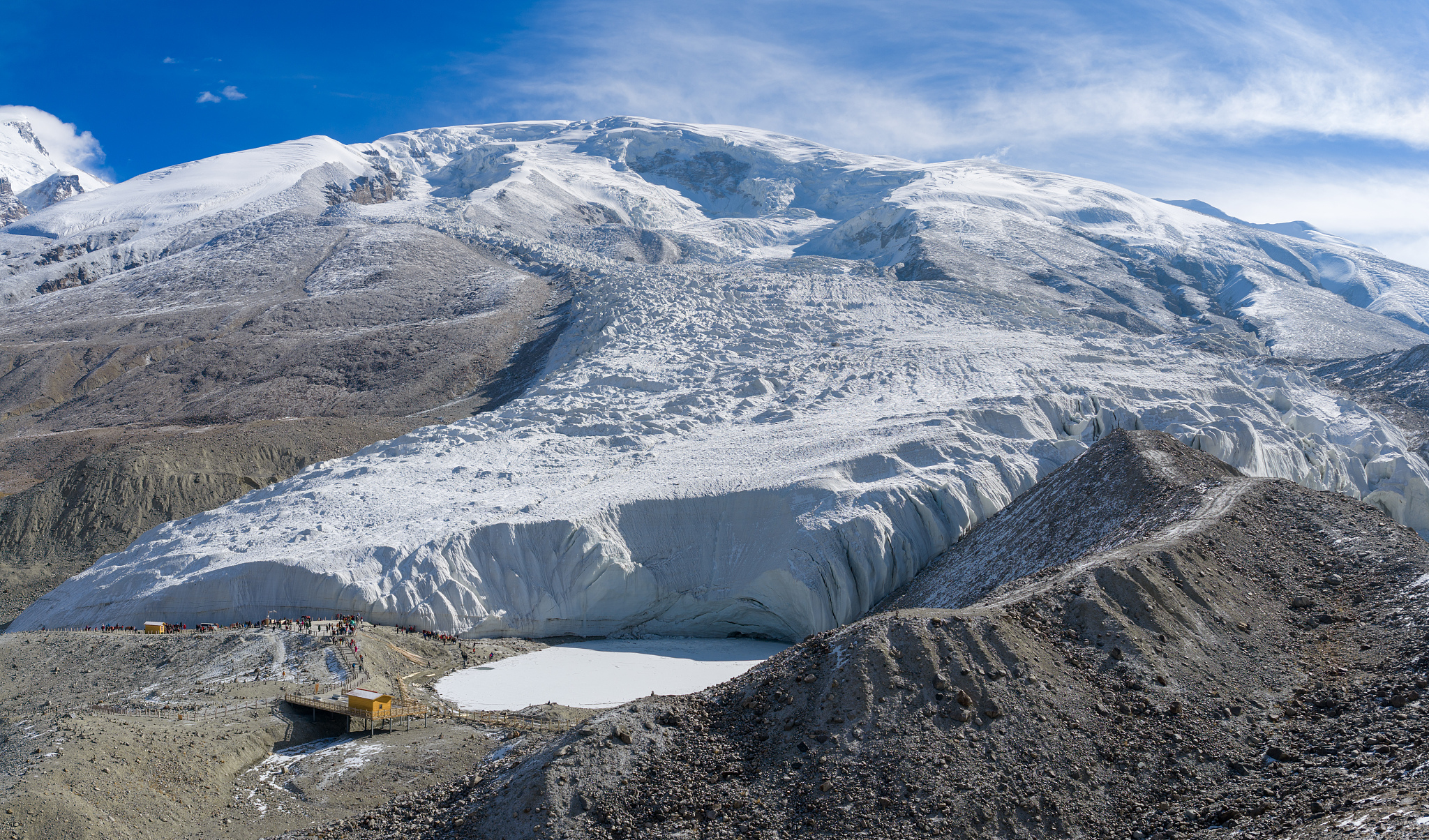 Une vue du glacier Muztagh Ata, connu sous le nom de