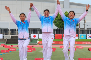 Exclusif : l&rsquo;équipe féminine chinoise de pentathlon remporte sa première médaille d&rsquo;or aux Jeux asiatiques