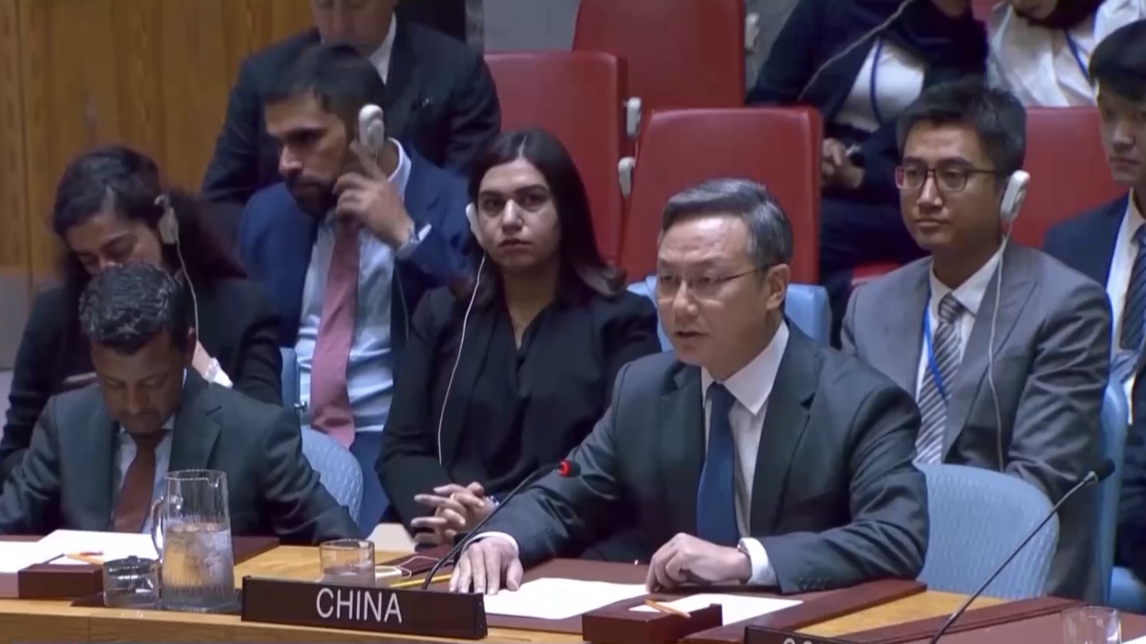 Sun Lei, chargé d'affaires de la Mission permanente de la Chine auprès des Nations Unies, s'exprime lors d'un débat public du Conseil de sécurité de l'ONU, à New York, aux États-Unis, le 11 septembre 2026. /CMG