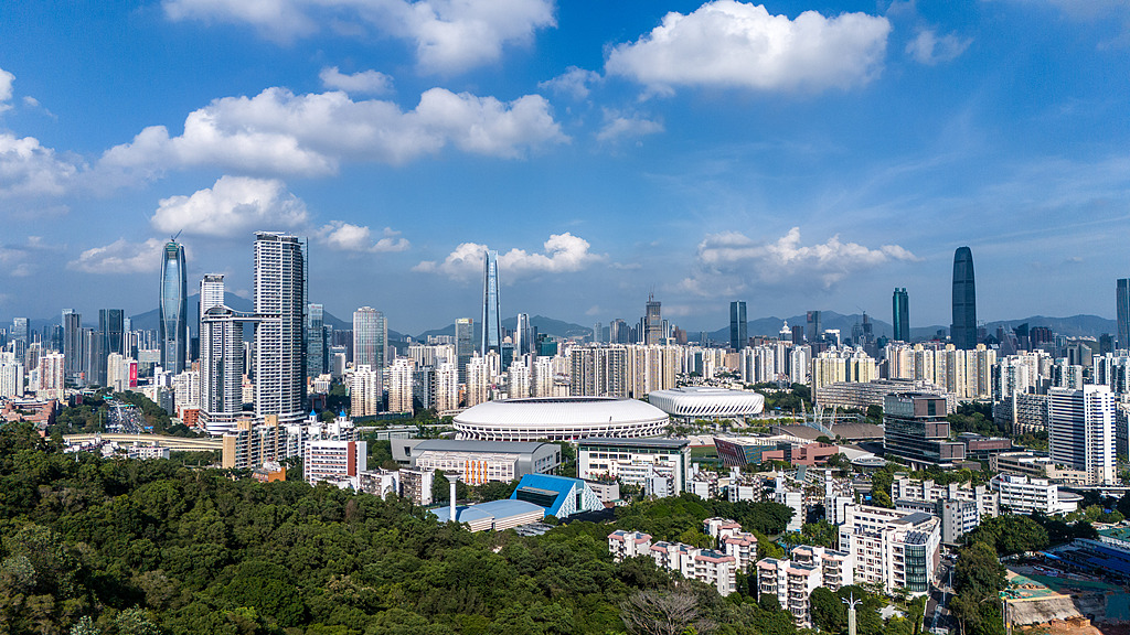 Une vue lointaine de la région de la baie de Shenzhen dans le Guangdong /VCG