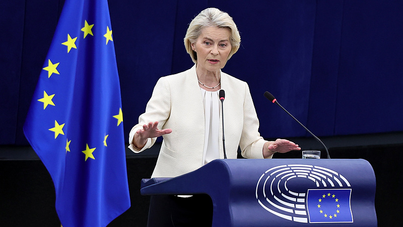 La présidente de la Commission européenne, Ursula von der Leyen, s'exprime au Parlement européen à Strasbourg, en France, le 16 septembre 2026. /CFP