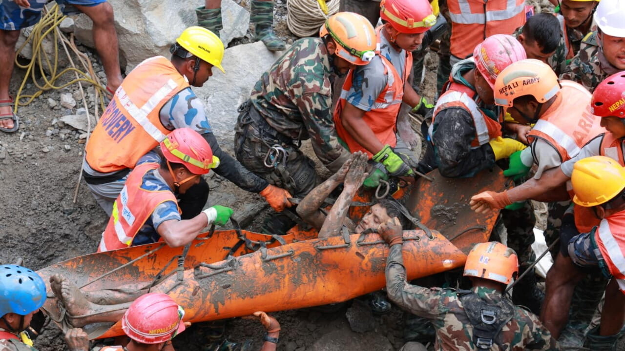 Two workers pulled alive after 10 days from a tunnel in Nepal