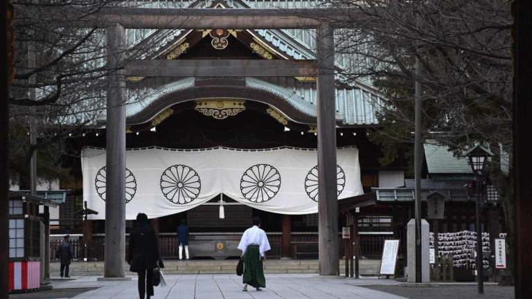 Une photo d’archive du sanctuaire Yasukuni, lié à la guerre, dans le centre de Tokyo, au Japon. /VCG