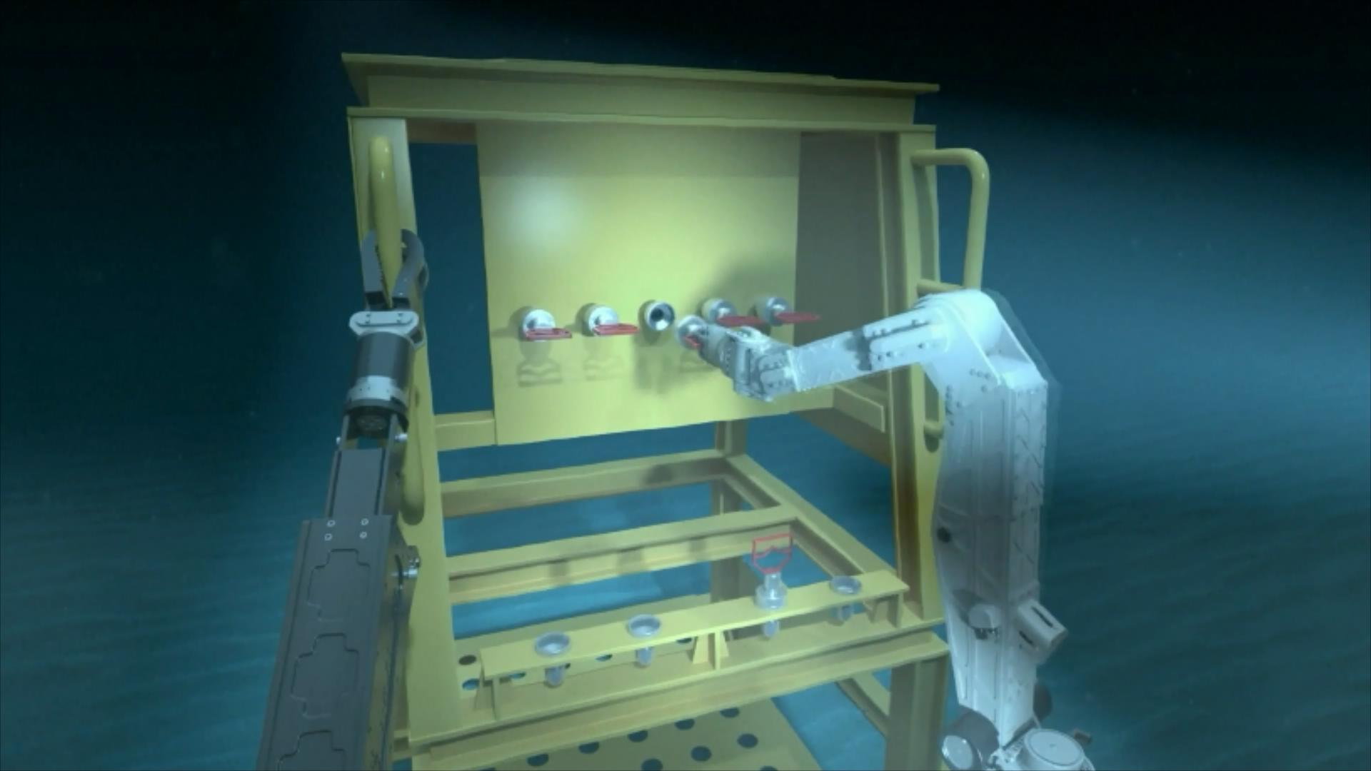 Une illustration du véhicule robotique de haute mer de classe 4 500 mètres travaillant dans la mer. /CMG
