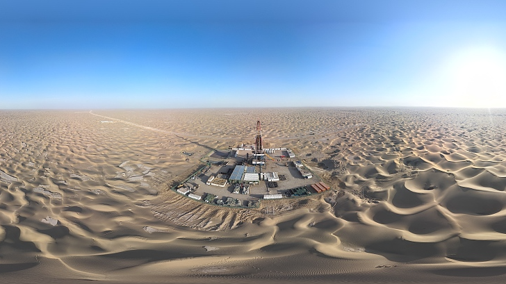 Champ pétrolifère Hade-Fuman, région autonome ouïgoure du Xinjiang, nord-ouest de la Chine, 8 février 2024. /VCG