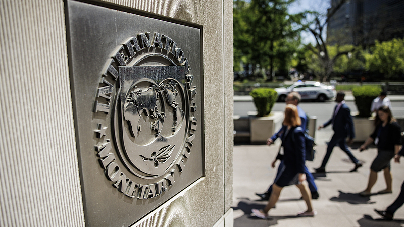 Le siège du Fonds monétaire international (FMI) lors des réunions de printemps du FMI et du Groupe de la Banque mondiale à Washington, DC, États-Unis, le 13 avril 2023. /VCG