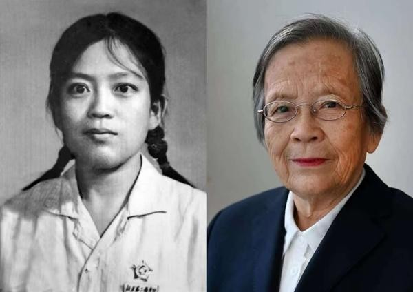 Lu Shengmei dans sa jeunesse et plus tard dans sa vie. /CMG