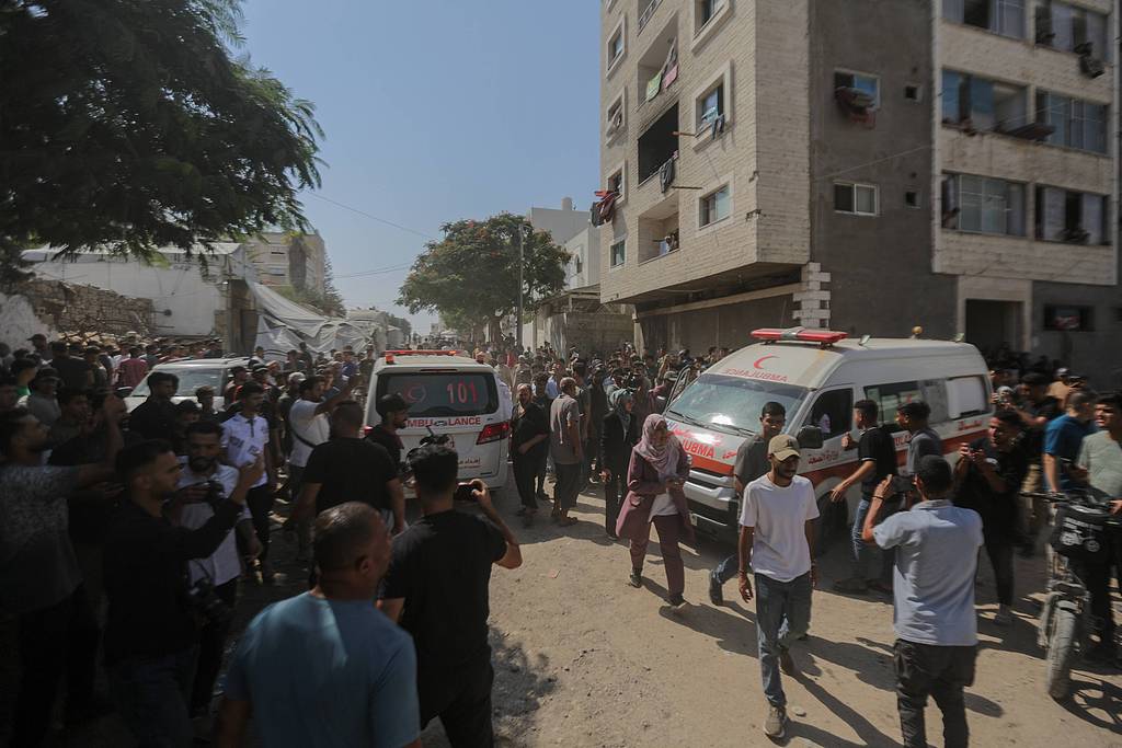 Un groupe de Palestiniens a été pris pour cible dans l'ouest de la ville de Gaza, Gaza, Palestine, le 10 octobre 2026. /VCG